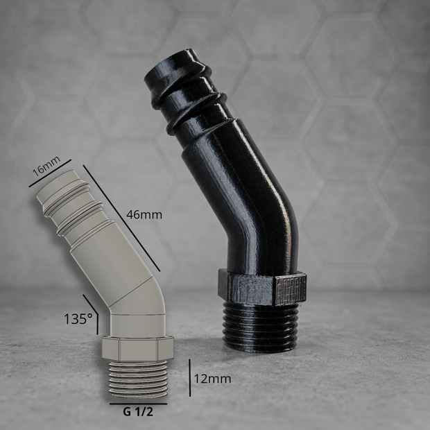 PP-Schlauchtülle 35° Aussengewinde x Tülle G 1/2"